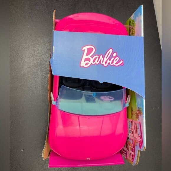 Barbie Pink Convertible 2 Seater vehicle With Rolling Wheels - Picture 5 of 10